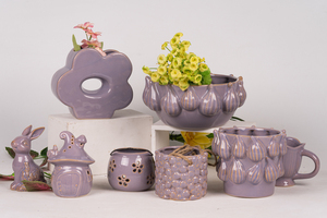 Vasi per Fiori in Ceramica Fatti a Mano Stile Moderno Farmhouse, Serie Animali, Design Scimmia Leone Cervo, Decorazioni per la Casa - Product Image 3