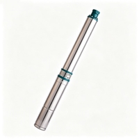 Pompe submersible pour puits profond. Pompe à eau profonde pour puits domestique et agricole à impeller multi-étages en acier inoxydable.