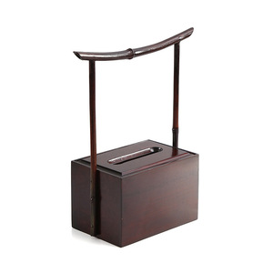 Bamboo Tissue <b>Box</b> Portable Tea Room Minimalist Zen Style Living Room Pull Out Tissues - Product Image 5