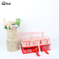 Cajas de Regalo Rígidas de Lujo con Tapa de PVC y Diseño de Rosas, para Flores, Ideales para Bodas, Día de la Madre y San Valentín, Marca Qibai Stock Love