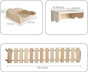 新设计专业壁挂式家具屋猫树玩具木猫爬桥爬架