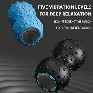 Masajeador de cuello de vibración eléctrico portátil de silicona de alta calidad adecuado para todas las partes del cuerpo Bola de masaje doble de maní - Product Image 3