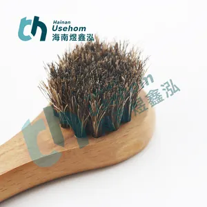 Factory Supplier Beech Wood Long Handle Horsehair Sneaker Cleaning Brush Shoe Polishing Care Brush for Leather