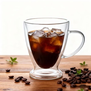 Mug en verre à double paroi isolé résistant à la chaleur de haute qualité, <span class=keywords><strong>tasse</strong></span> à café en verre, <span class=keywords><strong>tasse</strong></span> à bière <span class=keywords><strong>avec</strong></span> poignée, <span class=keywords><strong>tasse</strong></span> en verre à double paroi - Product Image 5