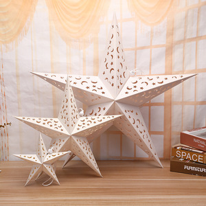 DAMAI Adorno Colgante de Estrella Hueca Navideña para Ventana, Decoración Navideña para el Hogar, Pantalla de Papel para Lámpara, Regalo de Boda y Navidad - Product Image 1