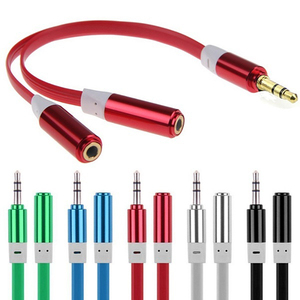GAZ-CB16 coloré 3.5mm écouteur casque Audio câble <span class=keywords><strong>Jack</strong></span> <span class=keywords><strong>1</strong></span> mâle à <span class=keywords><strong>2</strong></span> femelle séparateur - Product Image 1