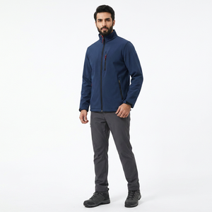 Finer Threads Softshell <b>Jacket</b> Custom Outdoor Sports Autumn <b>Men's</b> Waterproof Windproof Canvas Stand Collar 100% Cotton Front - Product Image 1
