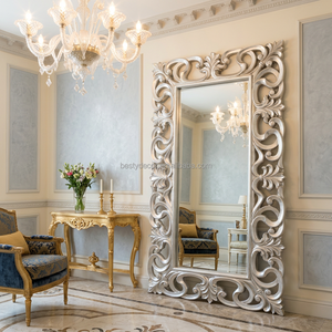 <span class=keywords><strong>Specchio</strong></span> Decorativo di Lusso per Interni, Cornice Anticata in PU, <span class=keywords><strong>Specchio</strong></span> da Parete in Stile Francese, <span class=keywords><strong>Specchio</strong></span> Decorativo da Ingresso - Product Image 1