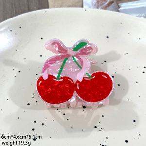 Nouvelle pince à cheveux requin légère en acrylique, motif fruits d'été frais, pour chignon arrière, accessoire de mariage - Product Image 2