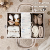 Panier de rangement portable personnalisé pour couches et jouets de bébé, organisateur de cadeaux de naissance, support pour essentiels de nurserie nouveau-né