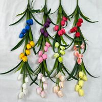 Tiges de fleurs de tulipes artificielles en PU, faites à la main, légères, bouquet de fleurs artificielles pour mariage, décoration de la maison, événements, présentation