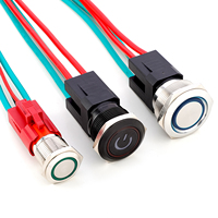 Vente directe d'usine, interrupteur à bouton-poussoir métallique spécial haute intensité, lumière LED multicolore, 16/19/22/25 mm, 20A, IP67, usage industriel