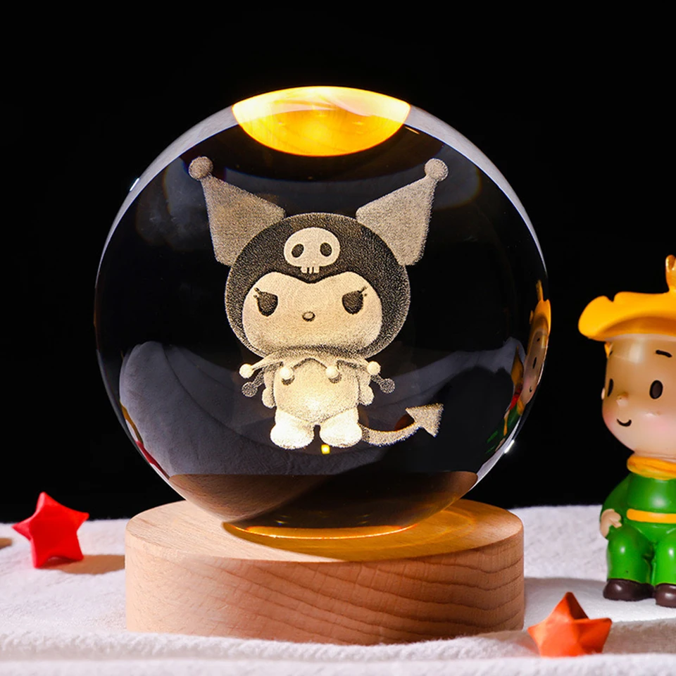 Hot 6cm 3D Crystal Ball with Doraemon and Hello Kitty Hot 6cm 3D Crystal Ball with Doraemon and Hello Kitty