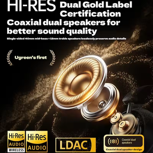 หูฟังไร้สาย UGREEN HiTue Max6 Studio Pro 48dB ANC สำหรับเล่นเกมส์ MAX5C HP206 หูฟังดนตรีน้ำหนักเบาแบบปรับแต่งได้ - Product Image 4