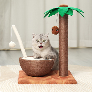 Cartoon Cat Tree 2 Levels Sisal Scratching Post Indoor Cat Bed With Tree Hole Privacy - Product Image 4