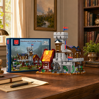 Ensemble de blocs de construction de château médiéval moderne 3 en 1 avec lumière LED, 1780 pièces, jouets en plastique ABS pour adultes et adolescents