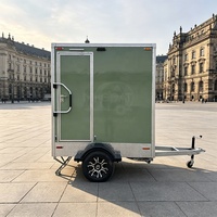 Promotion : Remorque WC mobile monoposte à essieu unique, toilettes portables avec urinoir et lavabo pour événements extérieurs et chantiers