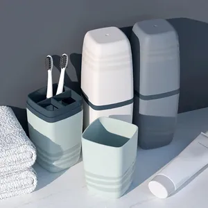 Travel Camping School Bathroom Accessories Toothbrush Cup Burrfree Multicoloured Plastic Simple Waterproof On Business