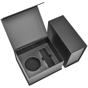 Custom Black High-End <b>Magnetic</b> UV Printed Clamshell Cosmetic Gift <b>Box</b> for Perfume Face Cream Toner Skin Care for Featuring - Product Image 1