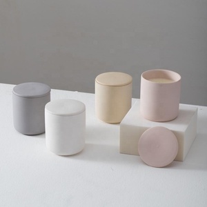 YBH, gran oferta, tarro de vela de porcelana para decoración nórdica para el hogar con tapa, cilindro de arcilla de Color para hacer velas para Navidad - Product Image 2