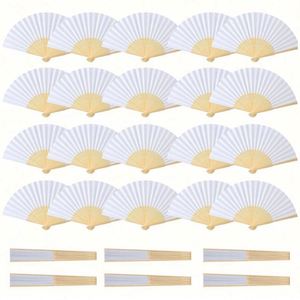 Abanico de Bambú para Programa de Boda en la Playa - Diseños de Flores Tropicales y Nombres Personalizados - Product Image 1