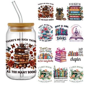 Pegatinas <span class=keywords><strong>de</strong></span> transferencia UV DTF con temática <span class=keywords><strong>de</strong></span> libros divertidos, impermeables, resistentes a los arañazos para frascos <span class=keywords><strong>de</strong></span> vidrio <span class=keywords><strong>de</strong></span> 16oz, proyectos <span class=keywords><strong>de</strong></span> bricolaje, citas, libro <span class=keywords><strong>de</strong></span> <span class=keywords><strong>chatarra</strong></span> Floral - Product Image 1