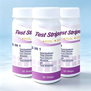 Bandelettes de <span class=keywords><strong>test</strong></span> 5-en-1 pour piscine et spa, 50 unités, résultats rapides : dureté totale, chlore total, chlore libre/brome, alcalinité totale - Product Image 2
