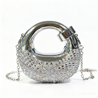 Nouvelle pochette de soirée pour filles, sac à main en acrylique orné de diamants, mini sac de rangement en strass de luxe léger pour enfants