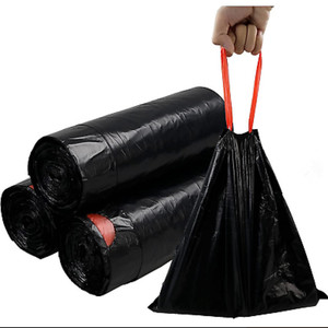 Sacchi per la Spazzatura Neri Resistenti con Fondo Quadrato <span class=keywords><strong>in</strong></span> LDPE/HDPE, con Cordoncino, Goffrati, Riciclabili, 33 Galloni, 83,82*92,71cm - Product Image 1