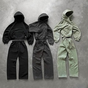 Ensemble de survêtement personnalisé pour homme : sweat à capuche uni, pantalon de jogging ample et ensemble sweat-shirt et pantalon de jogging, tenues de sport pour homme - Product Image 1