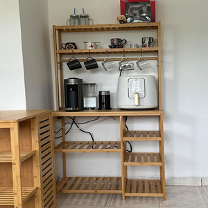 Wooden Counter Storage Rack Eco-Friendly Steel <strong>Bamboo</strong> Displaying Vegetables Dishes Foods <strong>Cabinets</strong> - Product Image 3