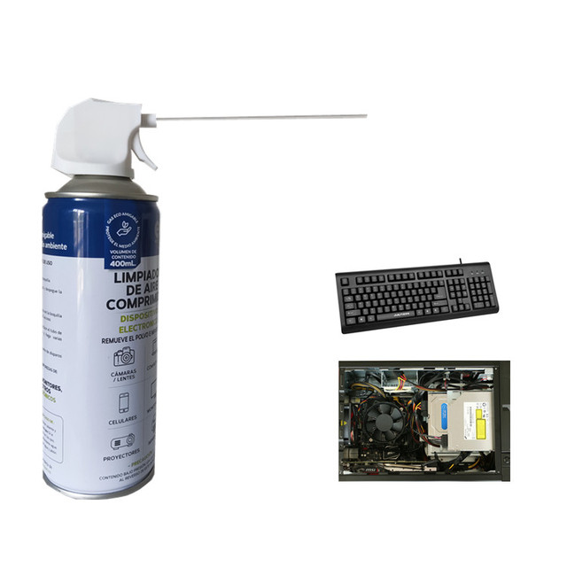 Aerosol Compressed Canned Air Duster for Computer Cleaning