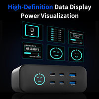 Chargeur GaN 470W QC PD3.1 140W à charge rapide 4C2A, station d'alimentation portable multiport Type C USB-A avec écran TFT