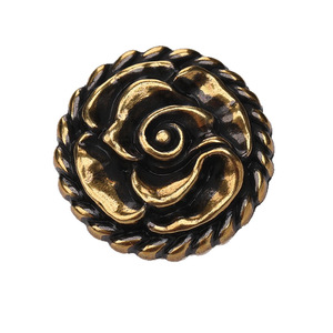 Boutons métalliques fantaisie 3D en laiton doré et argenté, en forme de fleurs, gaufrés, avec capuchon diamanté, pour vêtements, 14MM 20MM 25MM - Product Image 5