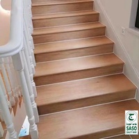 Carreaux d'escalier en porcelaine à grain de bois, épaisseur 18 mm, modernes, émaillés, à faible absorption d'eau, anti-acide, antidérapants et antibactériens