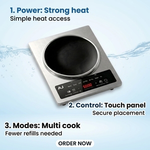 Table de cuisson électrique en céramique à brûleur unique durable de 5000 W, plaque en verre infrarouge <span class=keywords><strong>avec</strong></span> cordon d'alimentation en cuivre épais 220 V - Product Image 6