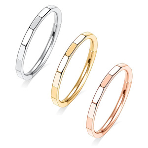 Anneau de nez en acier inoxydable à facettes rhomboides, argent, or, or rose, noir, bijoux de piercing géométriques tendance - Product Image 1