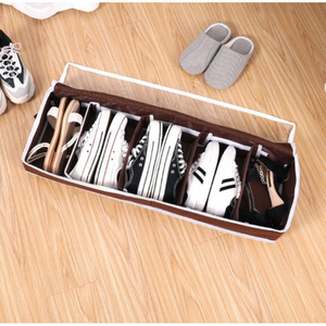 Scatole Portaoggetti Pieghevoli Durevoli in Tessuto Non Tessuto, Contenitori Portatili Sottoletto con Manici e Coperchi per Vestiti e Scarpe, Capacità 5kg - Product Image 3