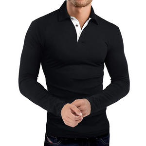 Derniers T-shirts solides pour hommes, T-shirt à manches longues à revers de qualité <span class=keywords><strong>Amazon</strong></span> - Product Image 3