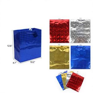 Sac cadeau holographique 10,2''x12,6''x4,7'' pour fêtes et événements, 144 pièces/12 paquets/CS, Modèle 2500 - Product Image 1