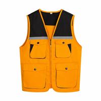 Gilet de travail unisexe réfléchissant multi-poches, logo personnalisé, sergé en coton, uniforme de bénévole pour l'assainissement, 7 couleurs