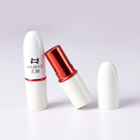 HUIHO Étuis à rouge à lèvres en forme de balle Sleek Tubes métalliques en plastique blanc mat pour remplissage de rouge à lèvres personnalisé