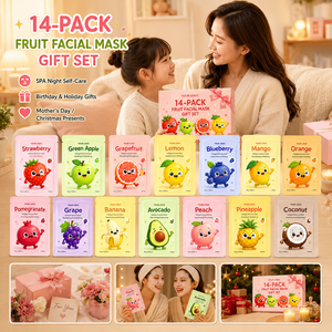 Masque doux aux fruits pour enfants et adolescents, hydrate en profondeur, nourrit, apaise et rafraîchit la peau sèche et rugueuse, masque à l'essence de collagène aux 14 fruits - Product Image 3