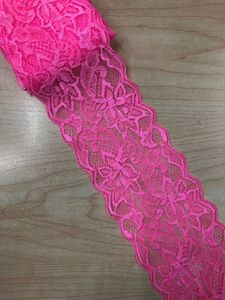 Dentelle <span class=keywords><strong>élastique</strong></span> en nylon et spandex de 8 cm de largeur, noire, blanche, rose, rouge, violette, pour accessoires vestimentaires, décoration, dentelle étroite pour sous-vêtements - Product Image 5