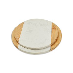เขียงไม้ไผ่ทรงกลมสลักหินอ่อนสำหรับใช้ในห้องครัว - Product Image 1