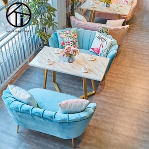 Muebles de Lujo para <span class=keywords><strong>Restaurante</strong></span>, Cafetería, Sillón de Cuero, Juego de Mesa y Sillas para Comedor, Sofá de Terciopelo, Muebles para <span class=keywords><strong>Restaurante</strong></span> - Product Image 3