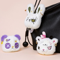 Gantungan Kunci Rusa 10CM Gaya Gotik Gelap dengan Mata Kancing Berbentuk Kelinci Beruang, Hadiah Gantungan Tas, Ornamen Ransel Kawaii, Mainan Boneka Plush