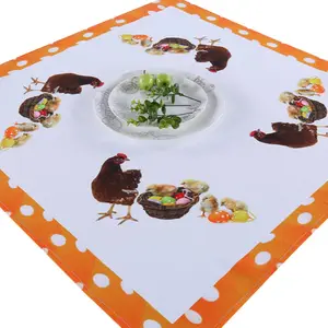 Bright Orange Colored Fabric Tablecloths for Easter Holiday Promotional Table Cloth