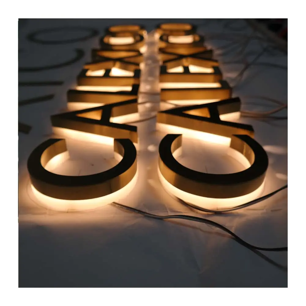 High quality metal backlit signage Custom Backlit Advertising Light Store Front Letter Logo