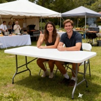 Table pliante rectangulaire portable en plastique HDPE imperméable pour le camping en plein air, les barbecues et les pique-niques
